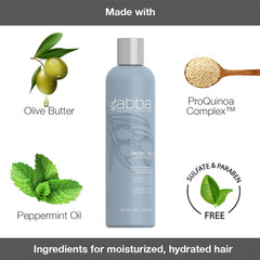 Abba Moisture Conditioner, 8 oz, with olive butter, peppermint oil and ProQuinoa Complex for hydrated hair