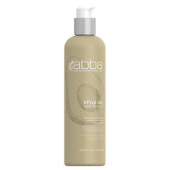 ABBA Style Gel Medium Hold in a 6 oz pump bottle with mica crystals and avocado