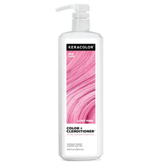 Keracolor Color + Clenditioner Light Pink in a 33.8 fl oz white pump bottle
