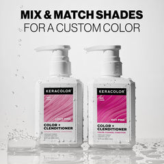 Keracolor Color + Clenditioner Light Pink and Hot Pink shades for mixing a custom hair color