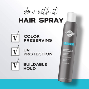 Keracolor Done With It Hair Spray offers color preservation, UV protection and buildable hold