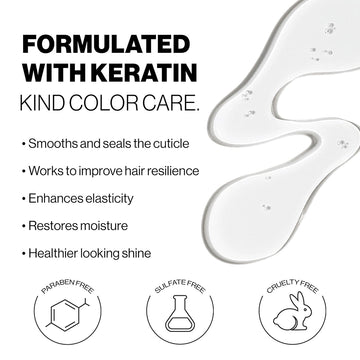Keracolor High Shine Tinted Gloss keratin formula benefits include smoother cuticles, improved resilience and elasticity, restored moisture, and healthier-looking shine