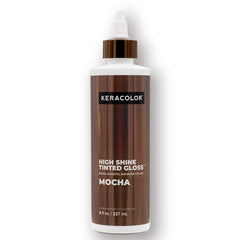 Keracolor High Shine Tinted Gloss Mocha in an 8 fl oz white applicator bottle