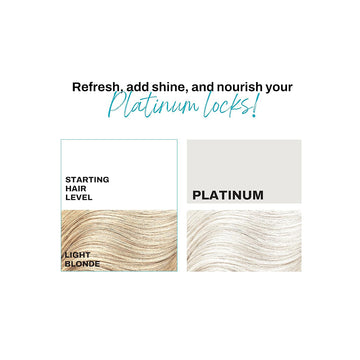 Light blonde starting hair transformed into a cool platinum tone with Keracolor Platinum Toning Masque