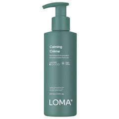 Loma Calming Crème 8 oz teal pump bottle with low hold and high shine