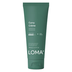 Loma Curvy Crème 6.7 oz green styling cream tube with high hold and low shine