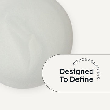 Loma Curvy Crème styling cream texture with text highlighting curl definition without stiffness