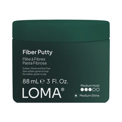 Loma Fiber Putty 3 oz styling jar with medium hold and medium shine