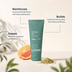 Loma Firm Hold Gel 6.7 oz tube with firm, flexible hold and healthy-looking hair benefits