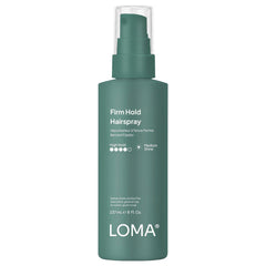 Loma Firm Hold Hairspray 8 oz non-aerosol spray bottle with high hold and medium shine