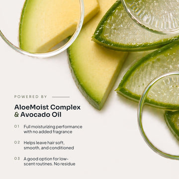 Loma Fragrance Free Moisturizing Conditioner powered by AloeMoist Complex and Avocado Oil, with moisturizing and conditioning benefits