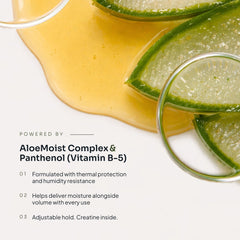 Loma Volumizing Foam powered by AloeMoist Complex and Panthenol for volume, moisture, thermal protection, and adjustable hold