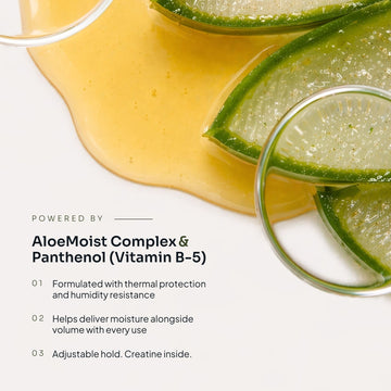 Loma Volumizing Foam powered by AloeMoist Complex and Panthenol for volume, moisture, thermal protection, and adjustable hold