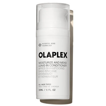 OLAPLEX Moisturize and Mend Leave-In Conditioner 1 oz bottle for all hair types on a white background