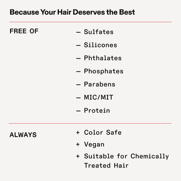 OLAPLEX Nº.0 Intensive Bond Building Hair Treatment formula graphic listing sulfate-free, silicone-free, phthalate-free, phosphate-free, paraben-free, MIC/MIT-free, and protein-free qualities, plus color-safe, vegan, and suitable for chemically treated hair benefits