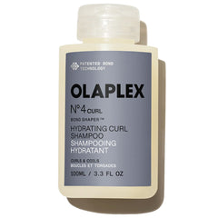 OLAPLEX Nº.4CURL Bond Shaper Hydrating Curl Shampoo 3.3 oz bottle for curls and coils on a white background