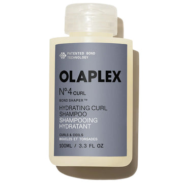 OLAPLEX Nº.4CURL Bond Shaper Hydrating Curl Shampoo 3.3 oz bottle for curls and coils on a white background