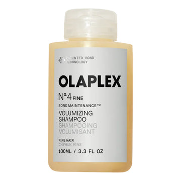 OLAPLEX Nº.4FINE Bond Maintenance Volumizing Shampoo 3.3 oz bottle for fine hair on a white background