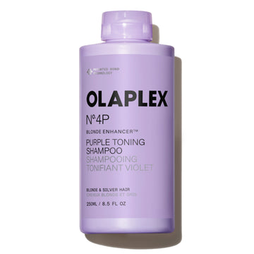 OLAPLEX Nº.4P Blonde Enhancer Purple Toning Shampoo 8.5 oz bottle for blonde and silver hair on a white background