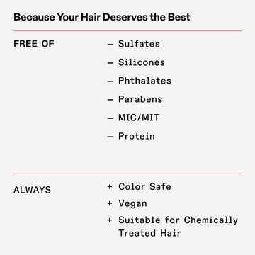 OLAPLEX Nº.9 Bond Protector Nourishing Hair Serum graphic listing sulfate-free, silicone-free, phthalate-free, paraben-free, MIC/MIT-free, and protein-free qualities, plus color-safe and vegan benefits