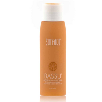 Surface BASSU MOISTURE CONDITIONER 2 fl oz orange bottle with white cap on a white background.