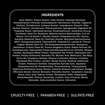 TRUSS Miracle Conditioner ingredient list with cruelty-free, paraben-free, and sulfate-free product claims.