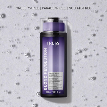 TRUSS Professional Blond Revolution Antioxidant Shampoo bottle with cruelty-free, paraben-free and sulfate-free claims
