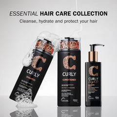 TRUSS Professional Curly collection with shampoo, conditioner and Curly Light curl-enhancing leave-in