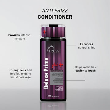 TRUSS Professional Deluxe Prime Plus+ Conditioner provides intense moisture, strengthens ends, enhances shine and makes hair easier to brush