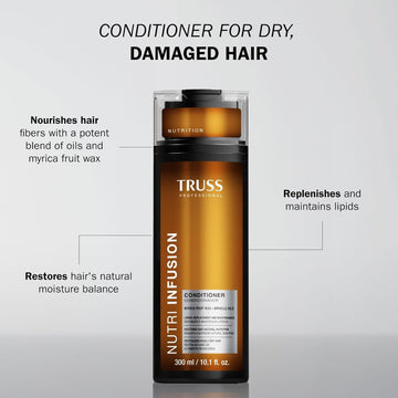 TRUSS Professional Nutri Infusion Conditioner nourishes dry damaged hair, replenishes lipids and restores the natural moisture balance