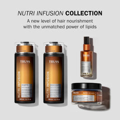 TRUSS Professional Nutri Infusion collection with shampoo, conditioner, nutritive hair oil and mask for dry damaged hair