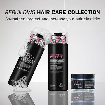 TRUSS Professional Perfect Shampoo, Conditioner and Mask collection for strengthening, protecting and improving hair elasticity