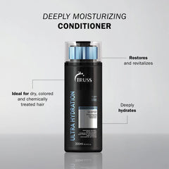 TRUSS Ultra Hydration Conditioner benefits for deeply hydrating, restoring and revitalizing dry, colored and chemically treated hair
