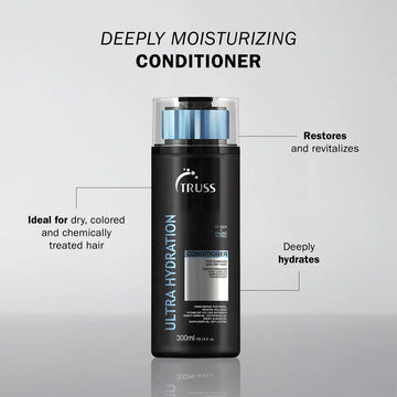 TRUSS Ultra Hydration Conditioner benefits for deeply hydrating, restoring and revitalizing dry, colored and chemically treated hair