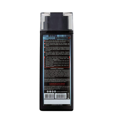 Back of TRUSS Ultra Hydration Plus Conditioner 300 ml bottle showing directions, ingredients and product information