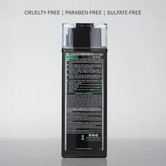 Back of TRUSS Vegan Detox Shampoo bottle showing directions, ingredients and product information.