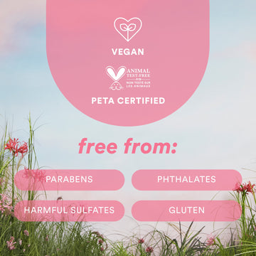 Verb Dry Shampoo Light 5 oz highlighting its vegan, PETA-certified formula free from parabens, phthalates, harmful sulfates, and gluten