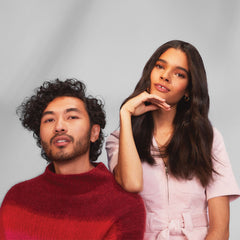 Verb Sculpting Clay campaign image featuring a man with short curly hair and a woman with long dark hair