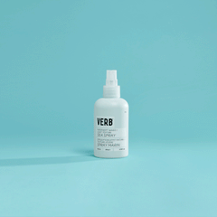 Verb Sea Spray 6.3 oz pump bottle displayed against a bright blue background