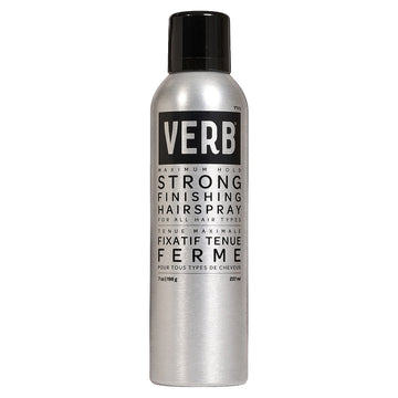 Verb Strong Finishing Hairspray 7 oz silver can with maximum hold